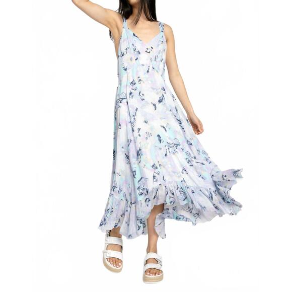 NEW IRO andou maxi dress in mixed blue - ice4pros.com.br